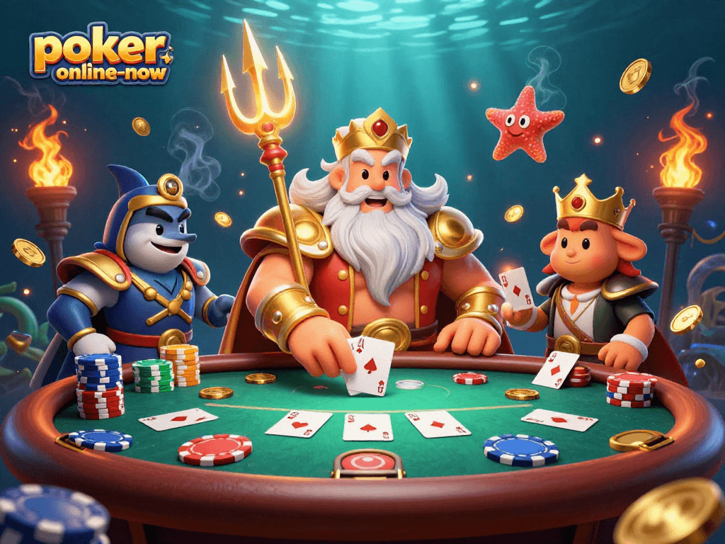 Engage in poker battles with poker-online-now, featuring a dynamic poker table illustration.
