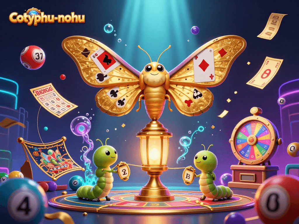Engage with cotyphu-nohu as colorful lottery balls and characters illuminate the online casino scene.