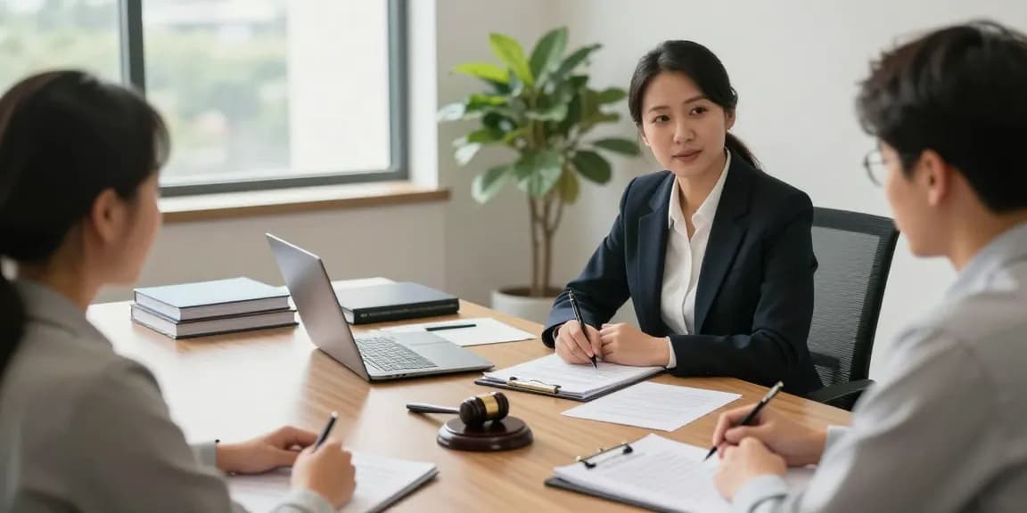 Engaging legal consultation scene focusing on family law expertise to go here.
