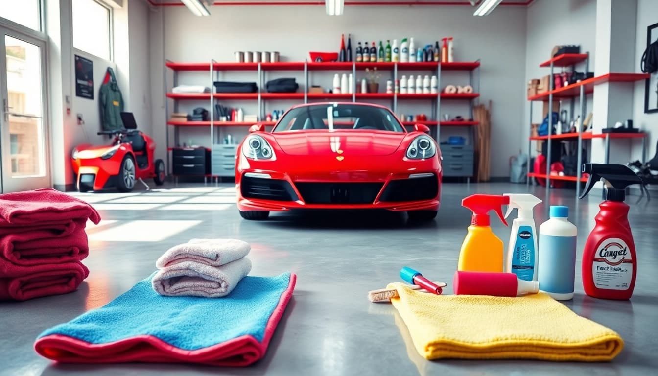 Learn how to detail a car at home with professional tools and organized supplies.