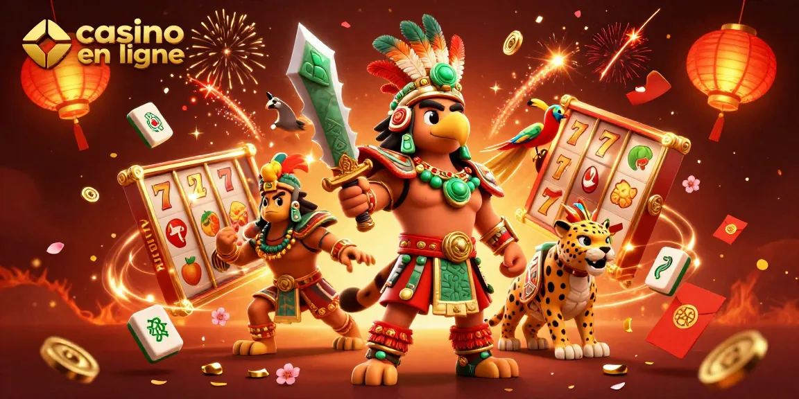 Vivez l'excitation du casino en ligne avec des guerriers Azteques et des éléments de jeu dynamiques.