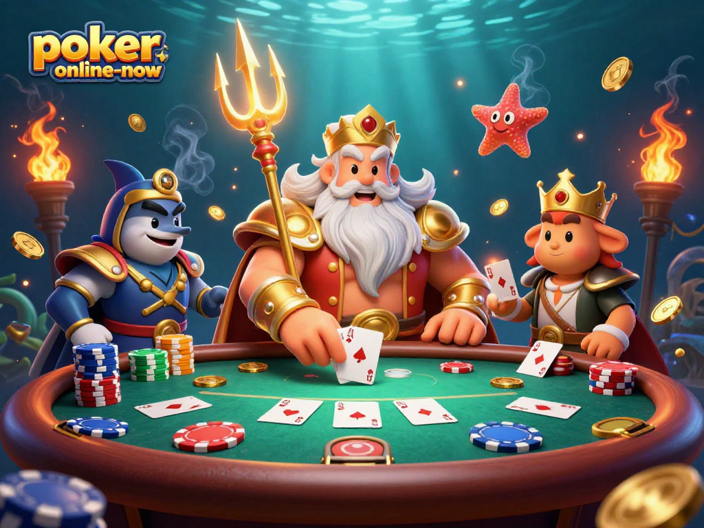 Engage in poker battles with poker-online-now, featuring a dynamic poker table illustration.
