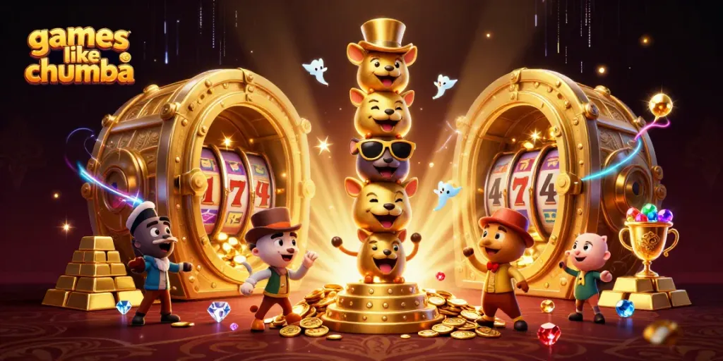 Play thrilling games like Chumba with vibrant slot action and dynamic treasures bursting forth.
