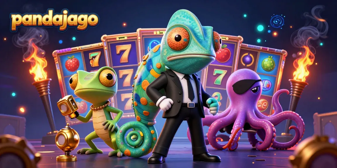 Memenangkan jackpot di pandajago dengan karakter kasino 3D yang menarik dan simbol keberuntungan.