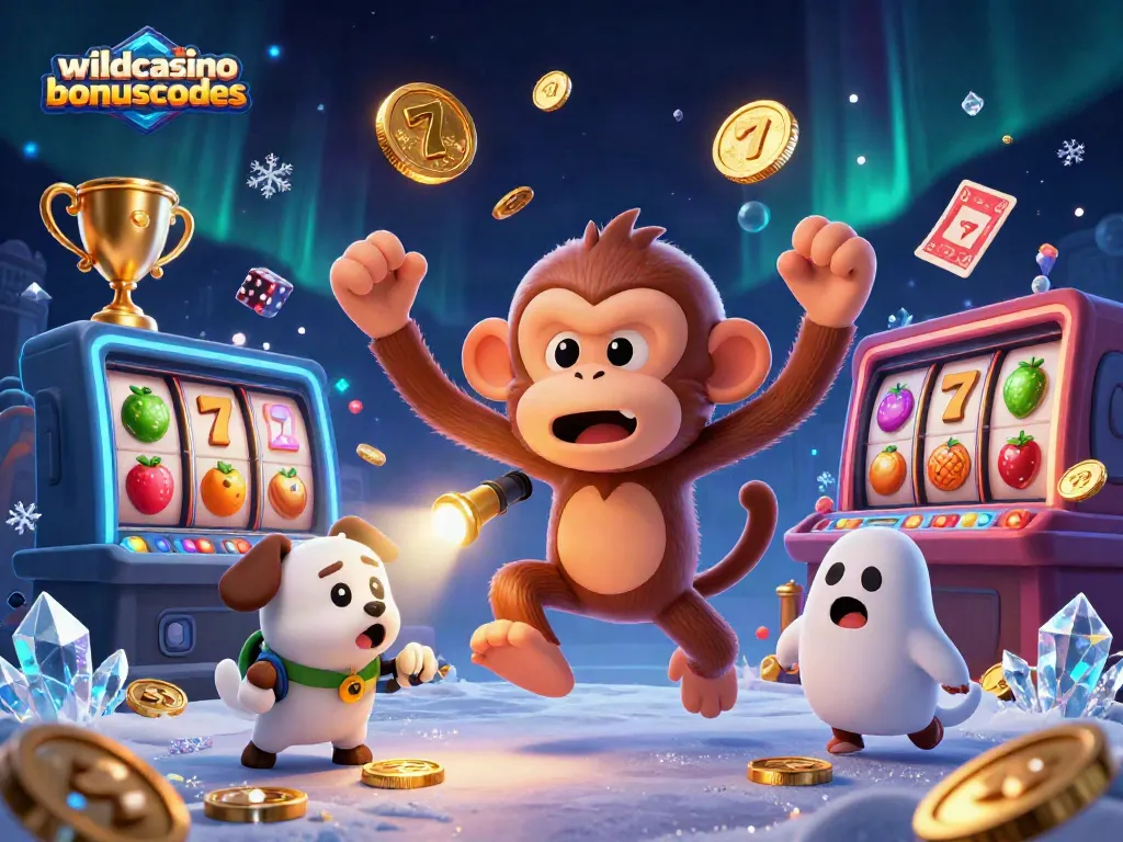 Join the fun at wildcasinobonuscodes with slots and golden juggled coins in a thrilling scene.