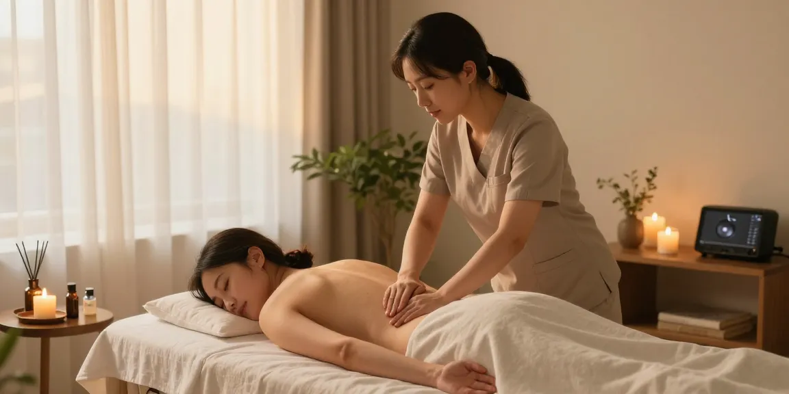 Relaxing 강남출장마사지 service in a serene home setting.