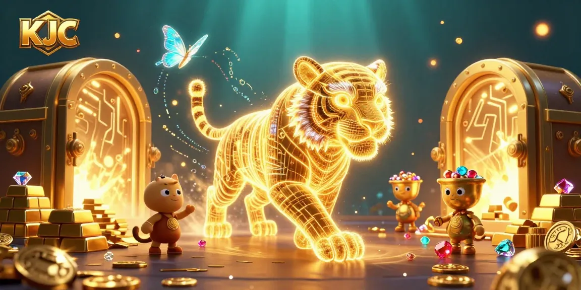 KJC captivates gamblers with a vibrant 3D casino universe featuring exhilarating treasures and a golden tiger.