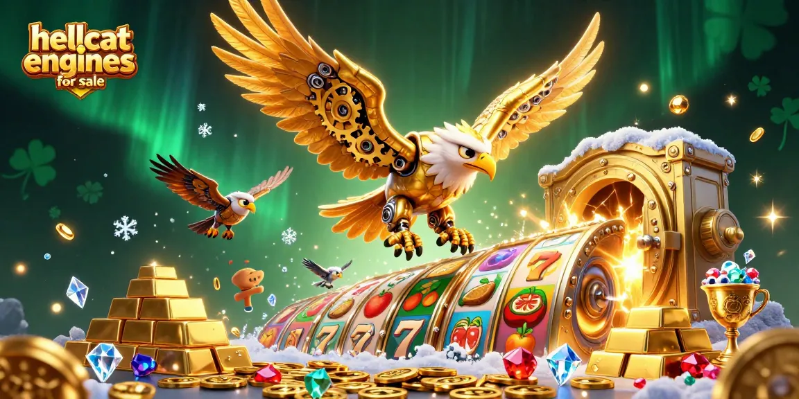 Experience the thrill of winning with hellcat engines for sale showcased among vibrant casino slot reels.