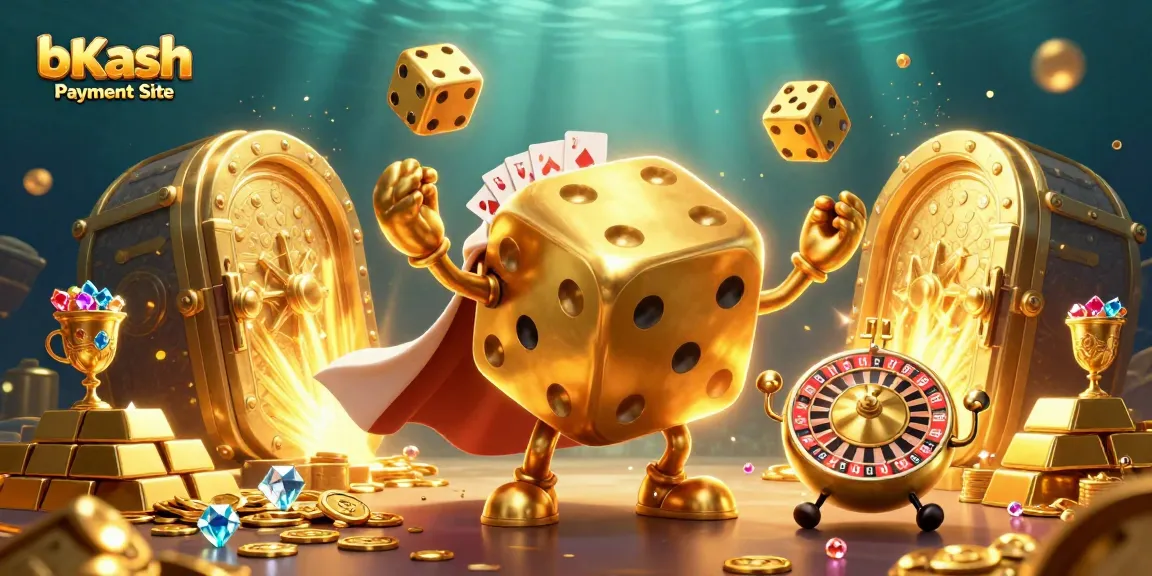 Experience winning strategies with bKash Payment Site in this vibrant, action-packed gambling illustration.