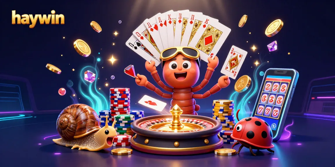 Experience exciting gambling action at Haywin, showcasing a dynamic casino atmosphere with vibrant characters and immersive elements.