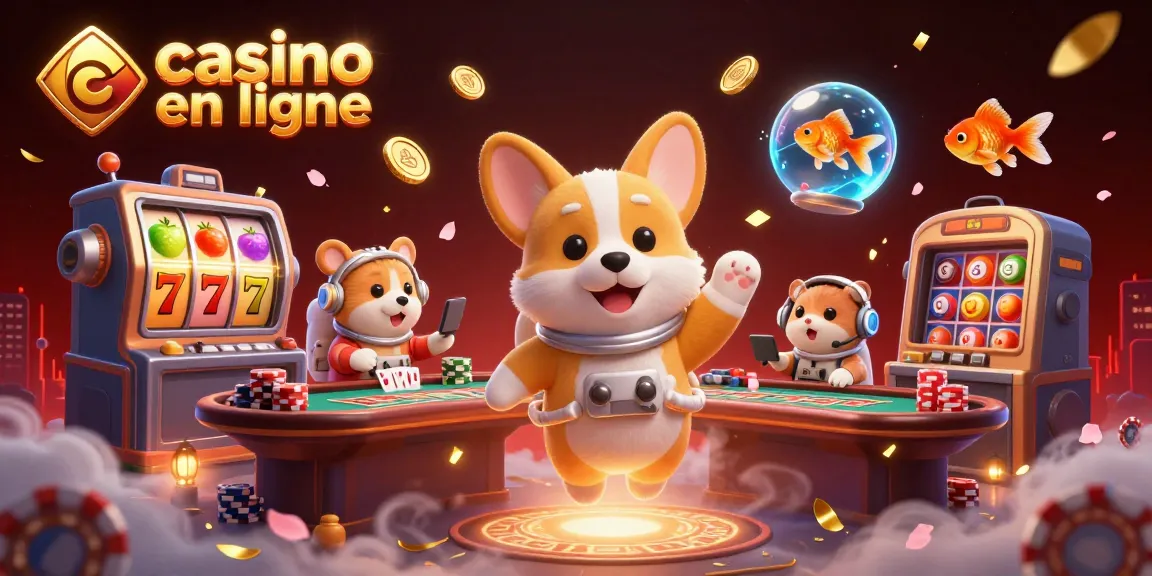 Explorez les jeux de casino en ligne avec un corgi astronaute flottant dans un casino spatial.