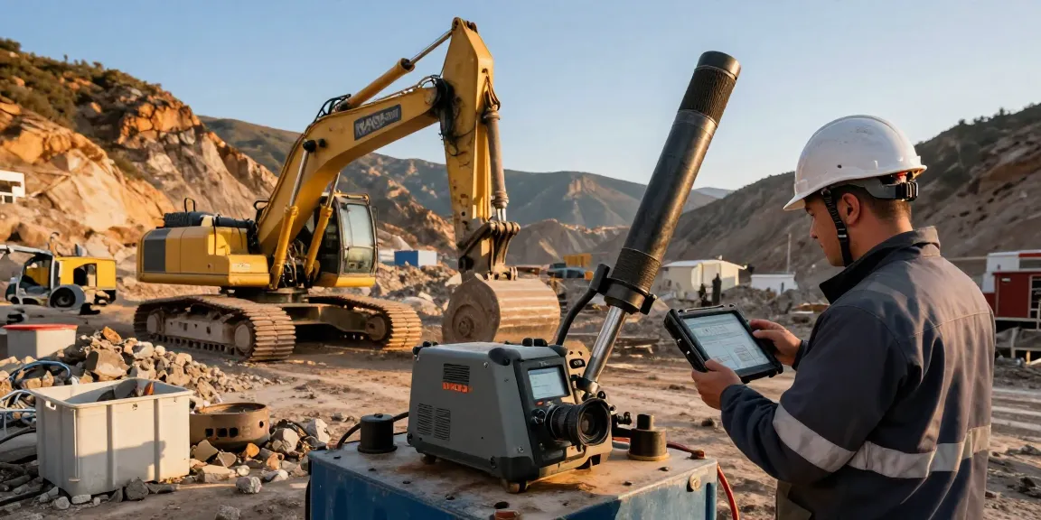 NAGA2000 equipment in a gold mining operation, showcasing a professional examining performance metrics.