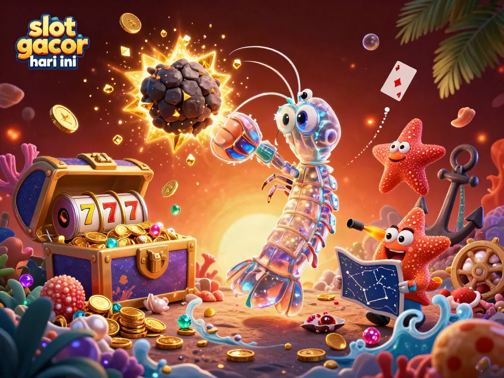 Experience the thrill of slot gacor hari ini with vibrant treasures and dynamic gameplay in this stunning casino illustration.