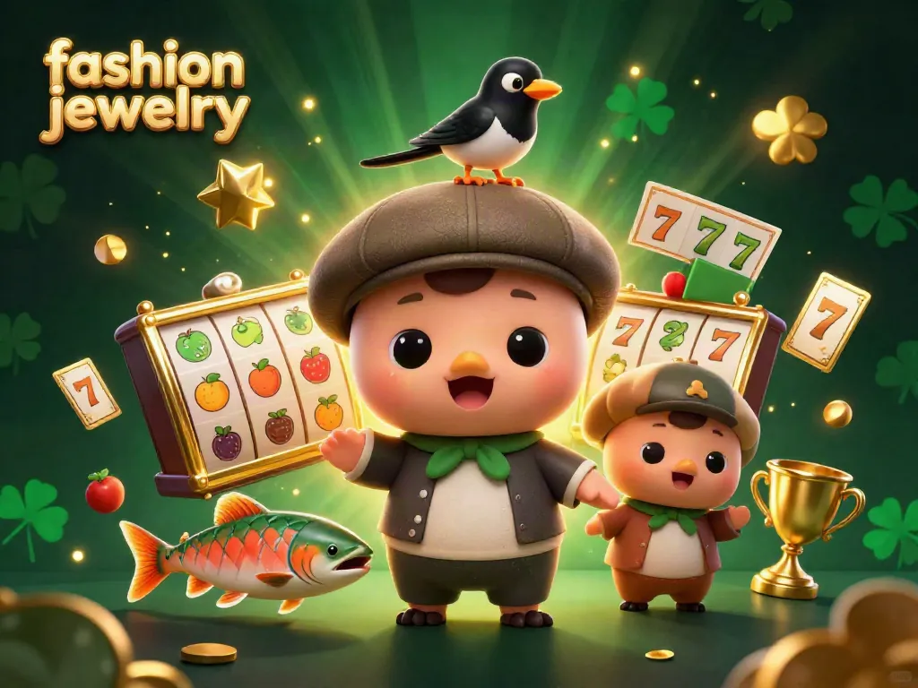 Experience the thrill of fashion jewelry as it sparkles with lucky 7s, slot reels, and gold coins.