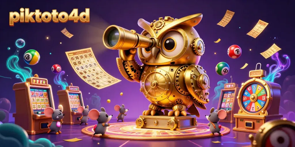 Experience the vibrant casino floor with playful elements showcasing piktoto4d's thrilling gaming atmosphere.