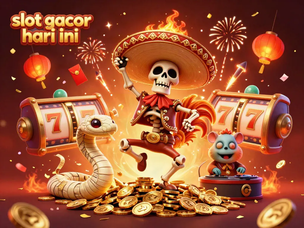 Celebrate big wins with our slot gacor hari ini scene, featuring vibrant characters and casino elements.