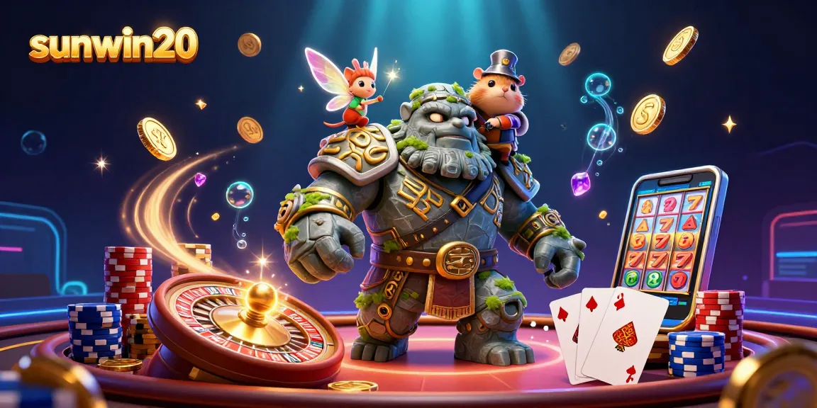 Experience thrilling moments at sunwin20 with magical golem casino characters and vibrant game elements.