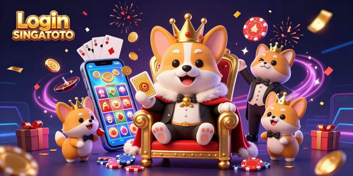 Login SINGATOTO untuk akses mudah ke permainan kasino dengan corgi kerajaan yang berperan.