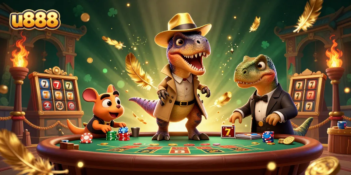 Experience thrilling gaming at u888 with vibrant characters and dynamic casino elements.