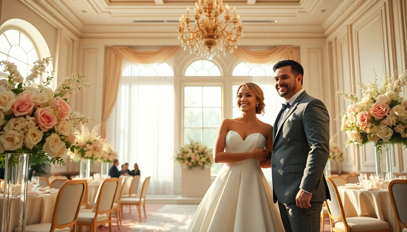Washington dc wedding coordinator expertly arranging a beautiful wedding venue with floral elegance.