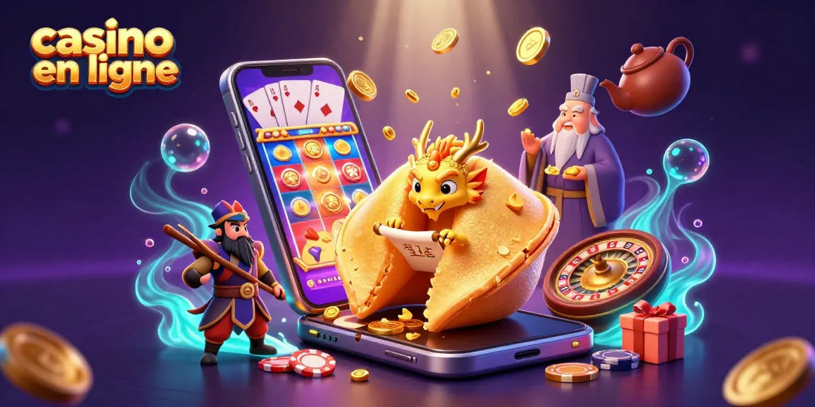 Jouez sur un casino en ligne amusant avec un dragon sage découvrant sa fortune et de l'or débordant.