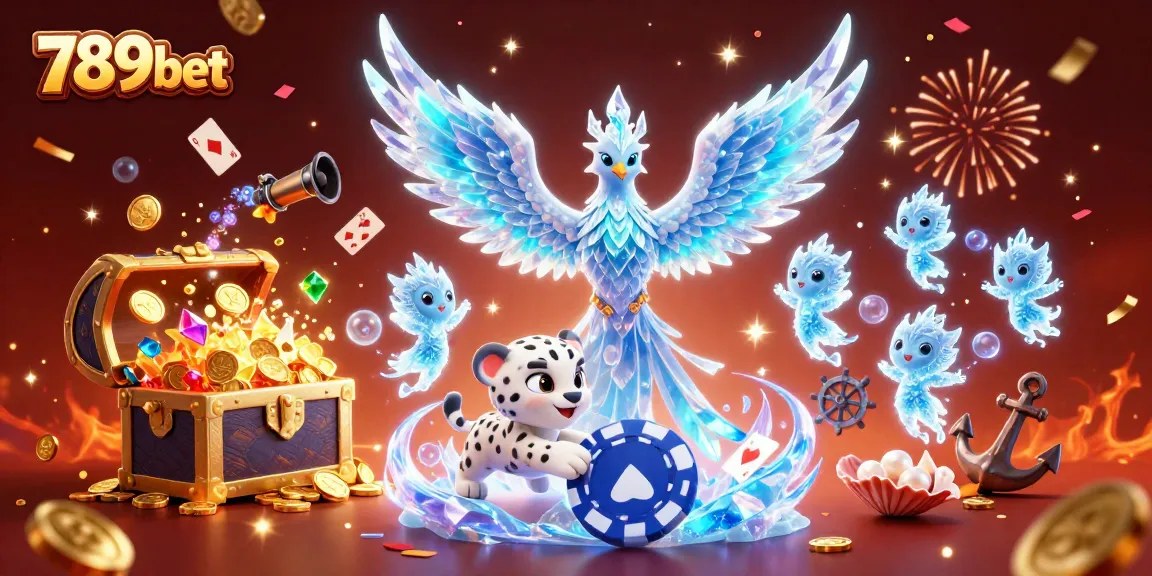 Engage with 789bet through colorful treasures in an immersive 3D casino illustration.