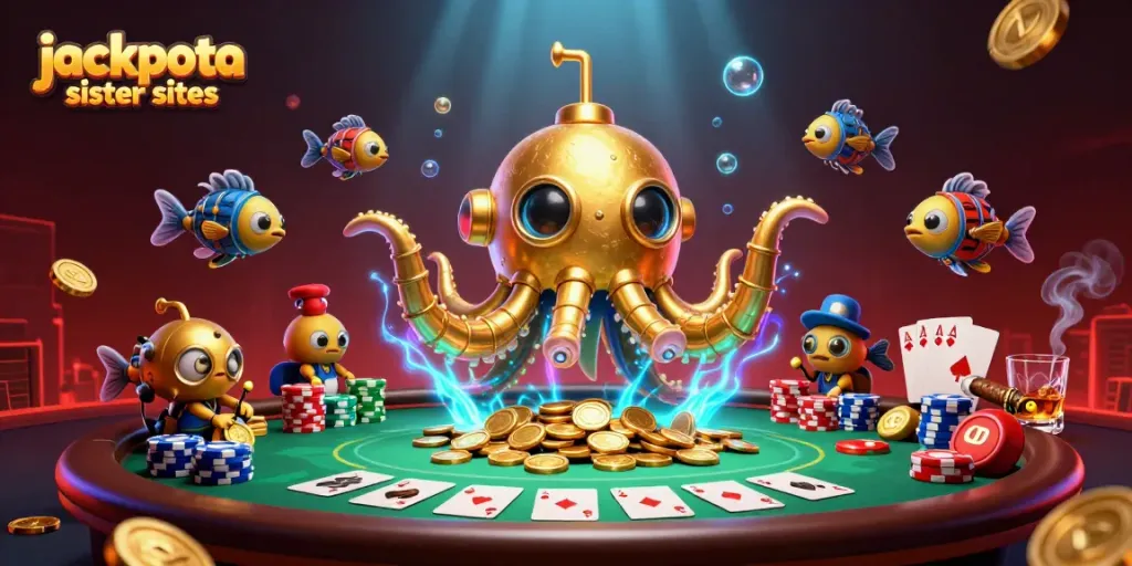 Experience thrilling gameplay at jackpota sister sites with golden kraken and poker elements.