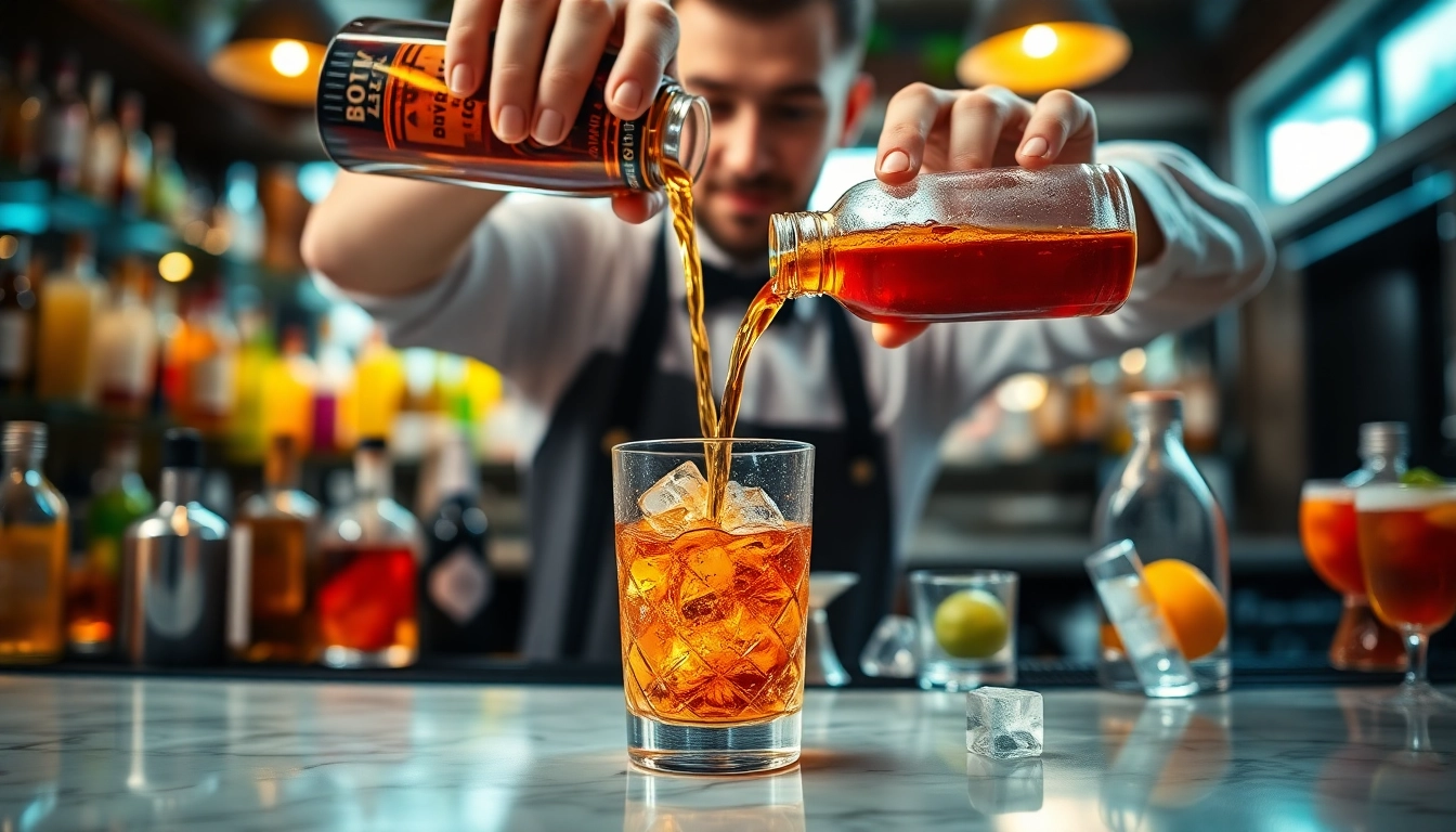 Discover what to mix bourbon whiskey with in a vibrant cocktail setting with colorful mixers.