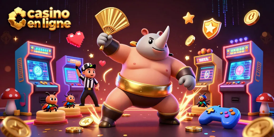 Jouer au casino en ligne avec des machines 3D et champions colorés dans un cadre vibrant.