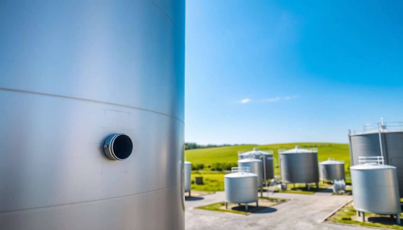 Showcasing Above-Ground Storage Tank Design with a focus on safety features in an industrial setting.