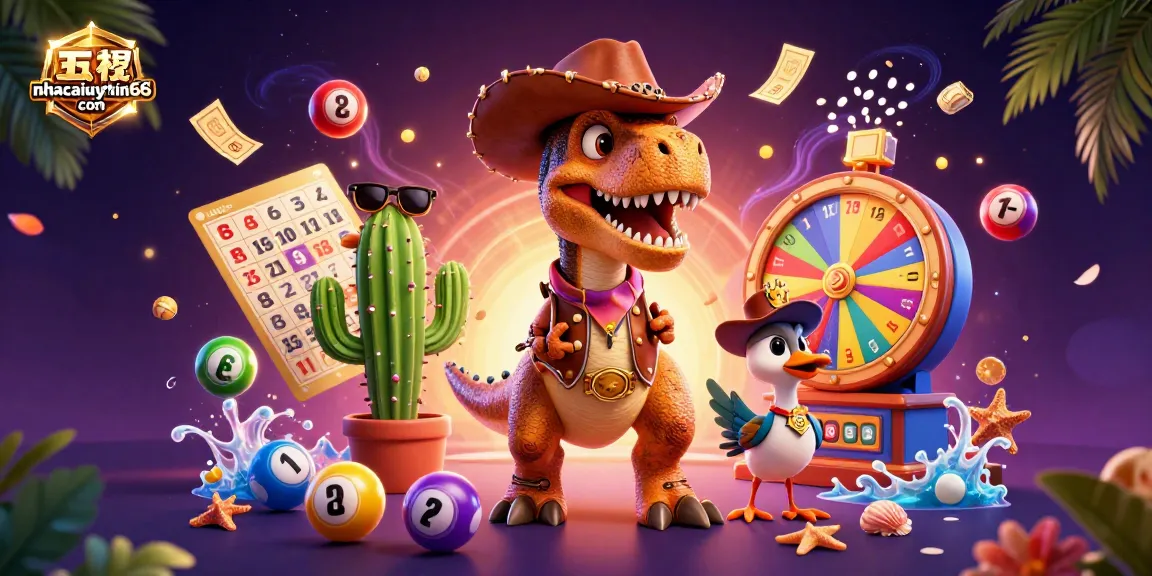 Play with exciting lottery games at nhacaiuytin66com featuring T-Rex and friends.