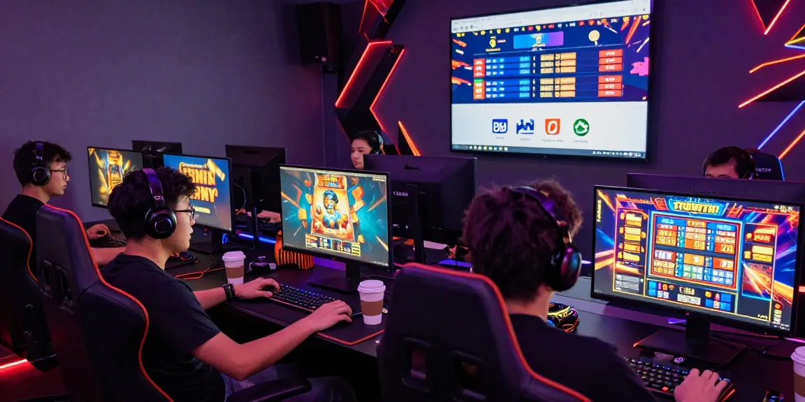 Players engaging with situs gacor's vibrant online slot games, showcasing dynamic gaming atmosphere.