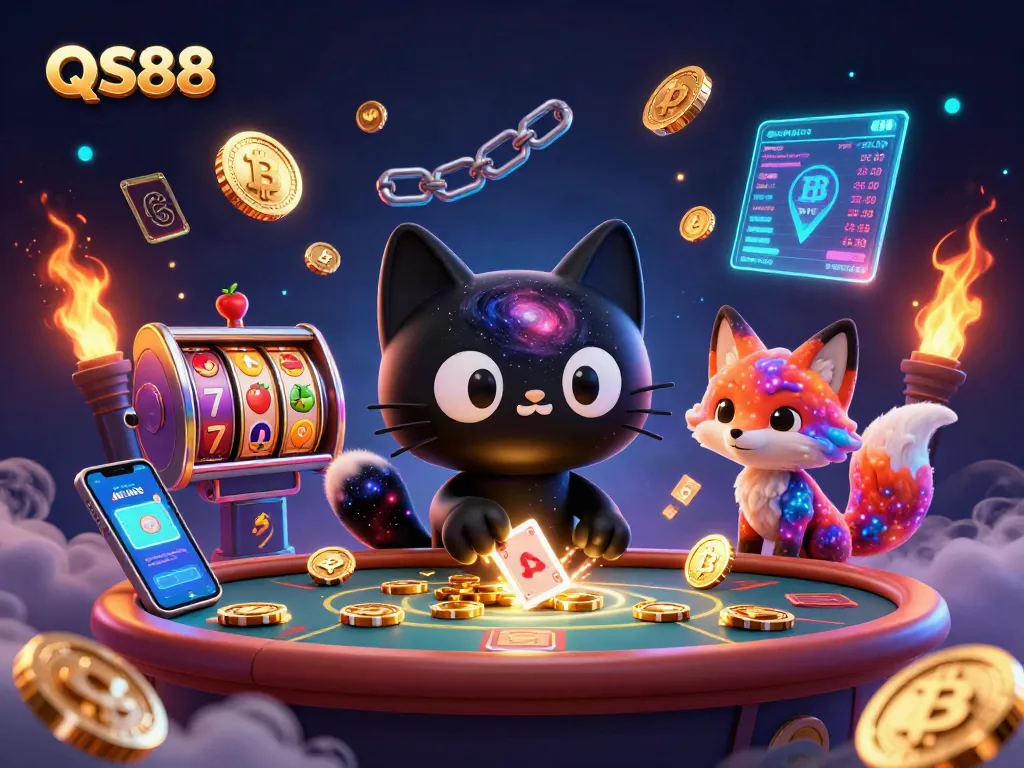 Win big with QS88 as the cosmic casino cat and nebula fox deliver thrilling gaming moments.