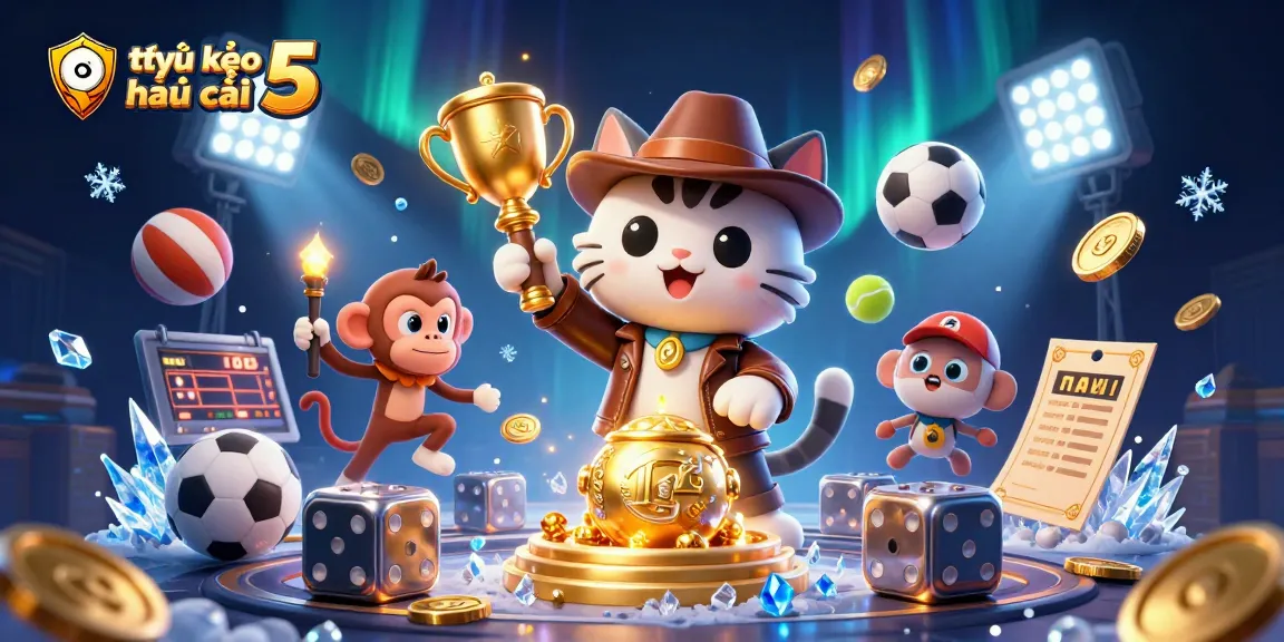 Bet on tỷ lệ kèo nhà cái 5 while exploring exciting casino artifacts with an adventurous archaeologist cat.