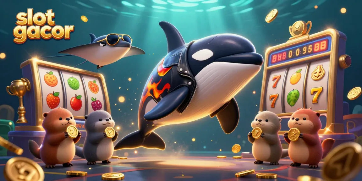 Win big with slot gacor featuring a 3D whale, stingray, and otters with coins!