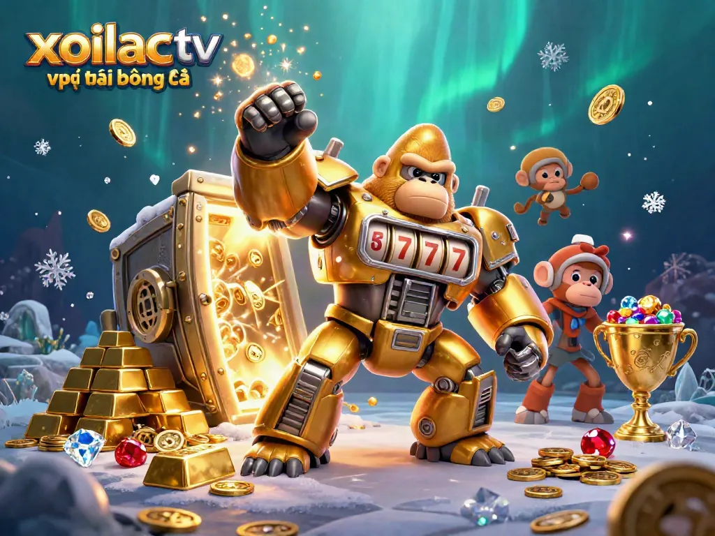 Experience the excitement of xoilac tv trực tiếp bóng đá with dynamic casino-themed characters and vibrant treasures.