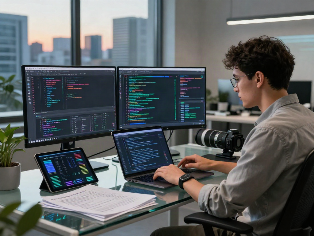 AI Detector analysis in a modern tech workspace showcasing data and metrics