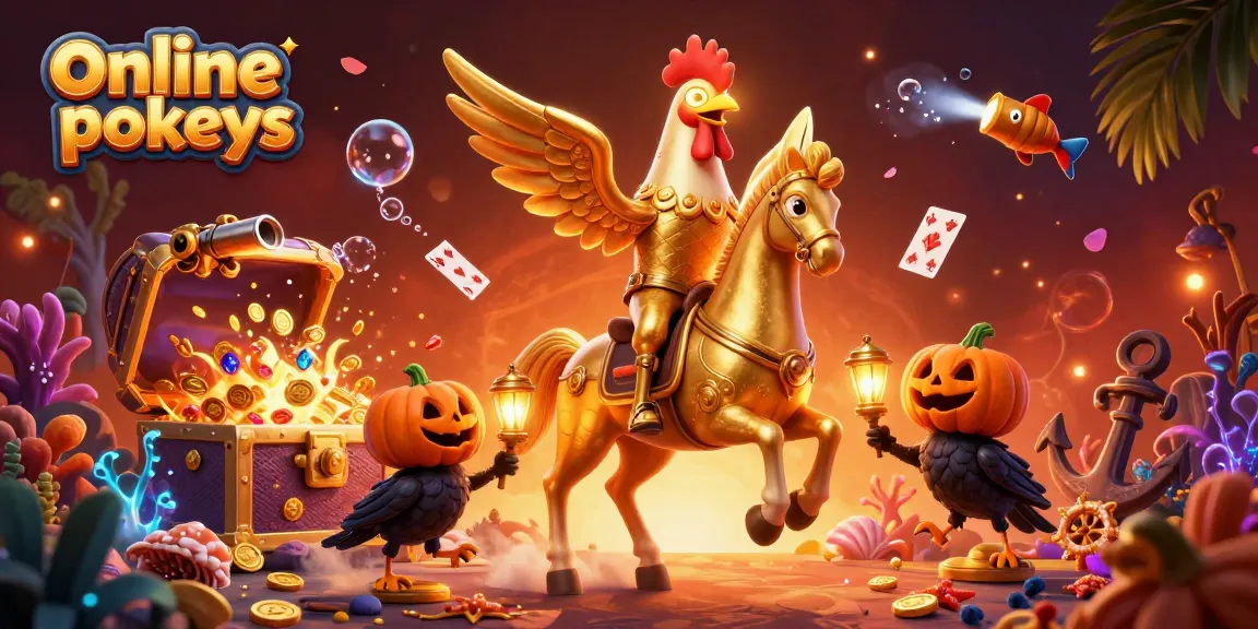 Experience thrilling online pokies with a golden rooster leading a midnight casino adventure.