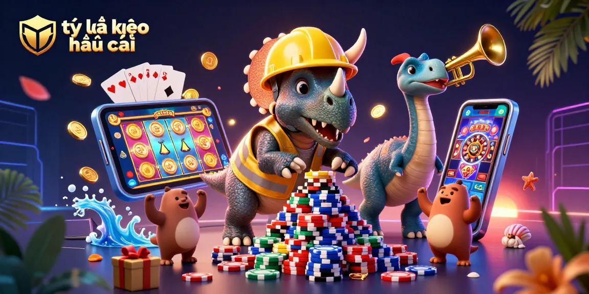 Experience tỷ lệ kèo nhà cái in an exciting 3D casino illustration with vibrant characters and dynamic elements.