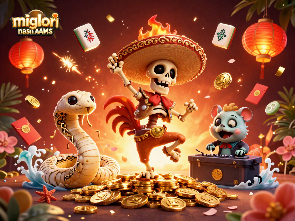 Vinci con i migliori casino non AAMS giocando alle slot machine e avvolto da festose decorazioni.