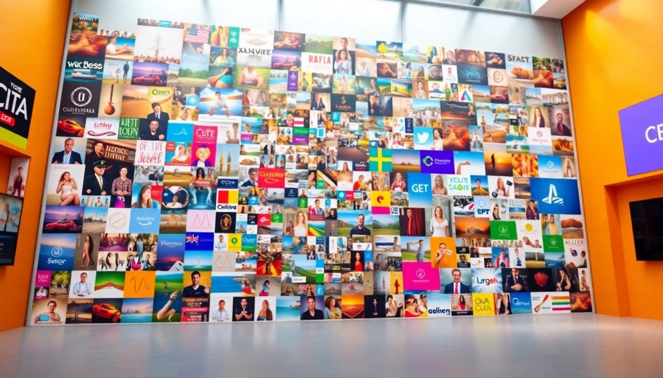 Engaging digital collage representing the million dollar homepage with colorful ads and a dollar sign.