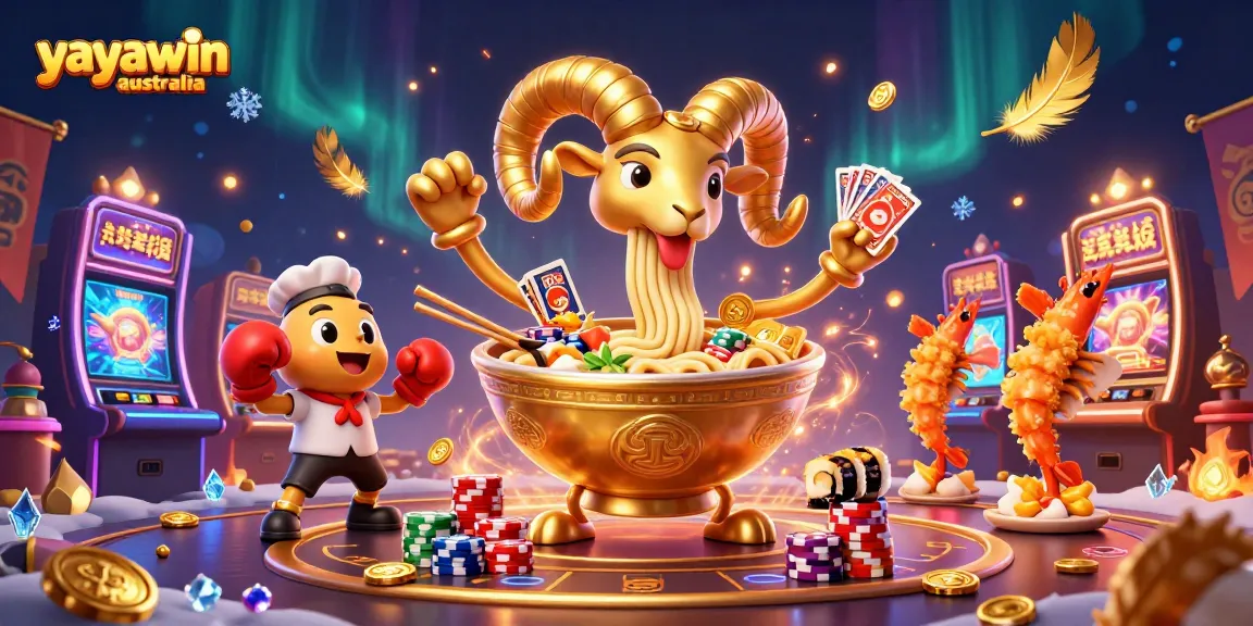 Experience thrilling gaming with yayawin australia's vibrant 3D cartoon casino scene featuring unique characters and elements.