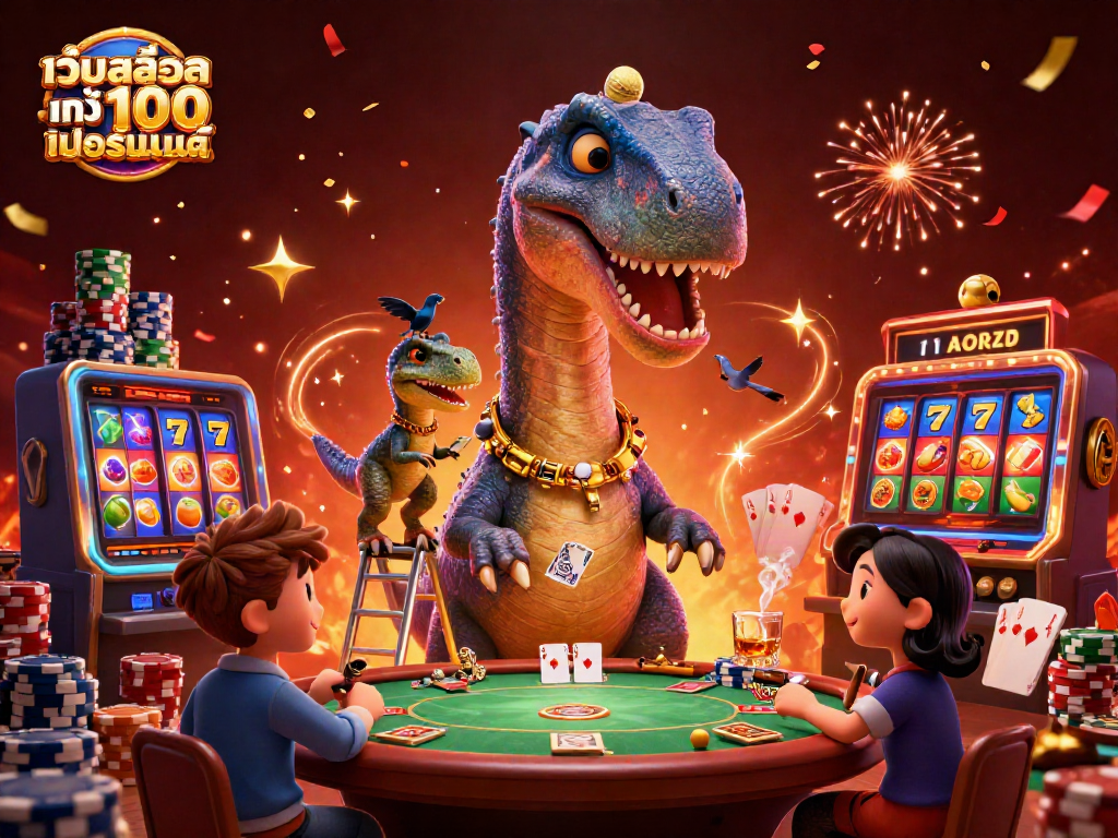 Experience thrilling gaming at เว็บสล็อต แท้ 100 เปอร์เซ็นต์ with slots and poker excitement featuring vibrant visuals.
